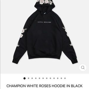 Civil Regime hoodie with white roses